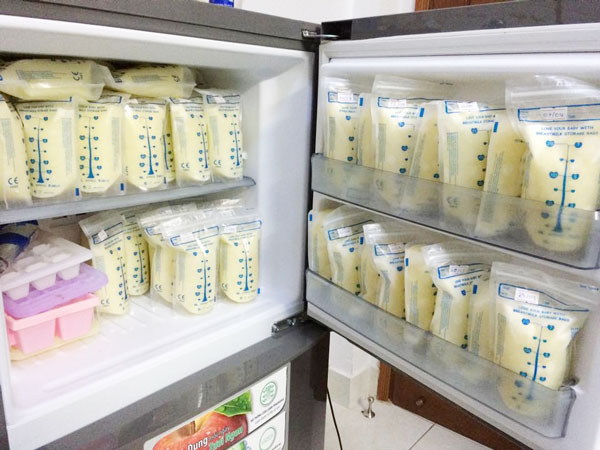 Bảo quản sữa bằng túi trong tủ lạnh