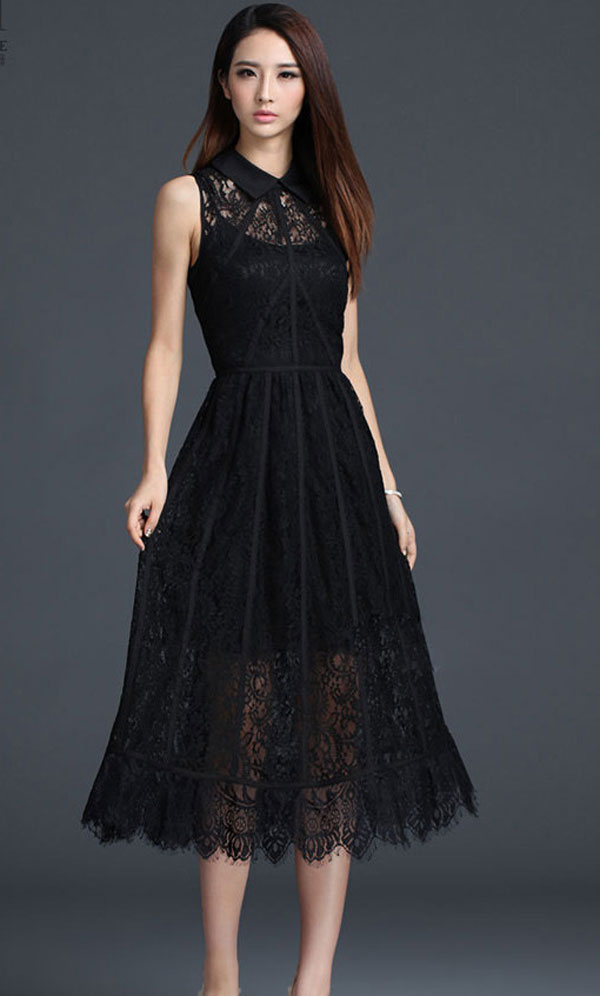 Mẫu đầm đen huyền bí - Mẫu váy liễn phụ nữ tuổi 30