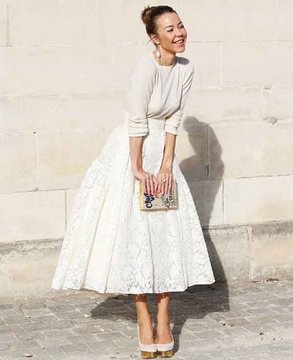 váy vintage midi cổ điển trẻ trung năng động