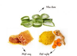 Mặt nạ nha đam và bột nghệ thần dược làm đẹp của phụ nữ Nguyên liệu chuẩn bị làm mặt nạ nha đam và bột nghệ