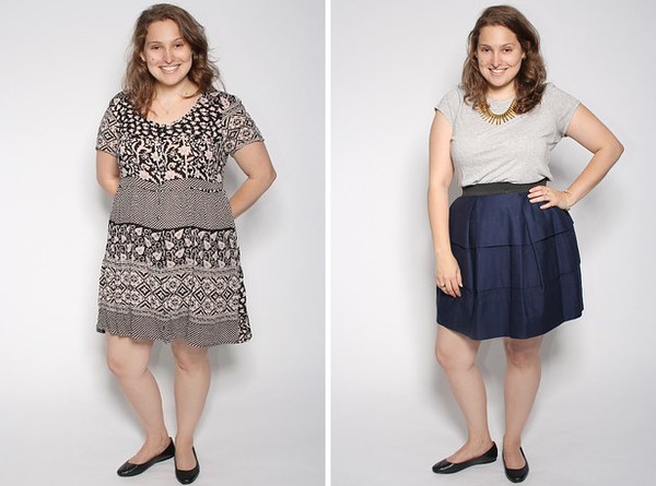 Váy cho người béo lùn chân to : váy bất đối xứng