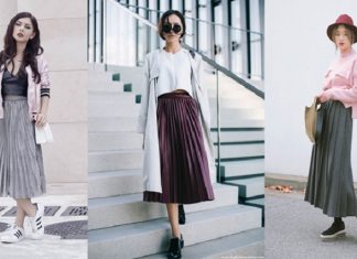 11 cách phối đồ với chân váy xếp ly dài cho nàng trẻ trung, thời thượng cách phối đồ với chân váy xếp ly dài