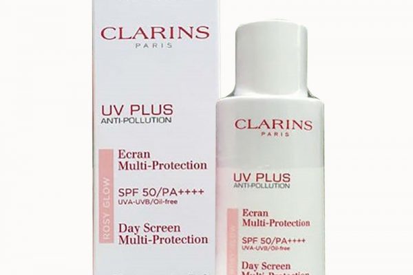 Kem chống nắng Clarins UV Plus SPF50 Rosy Glow chất kem màu hồng