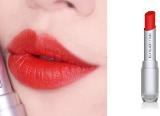 Son Shu 570 – màu đỏ cam trẻ trung, hút mọi ánh nhìn Son Shu 570